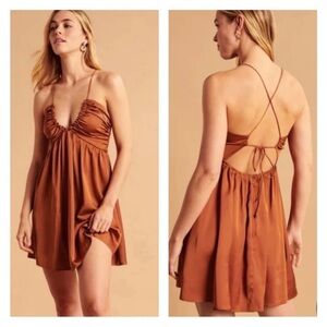 NWT Abercrombie & Fitch Burnt Orange Silk Dress